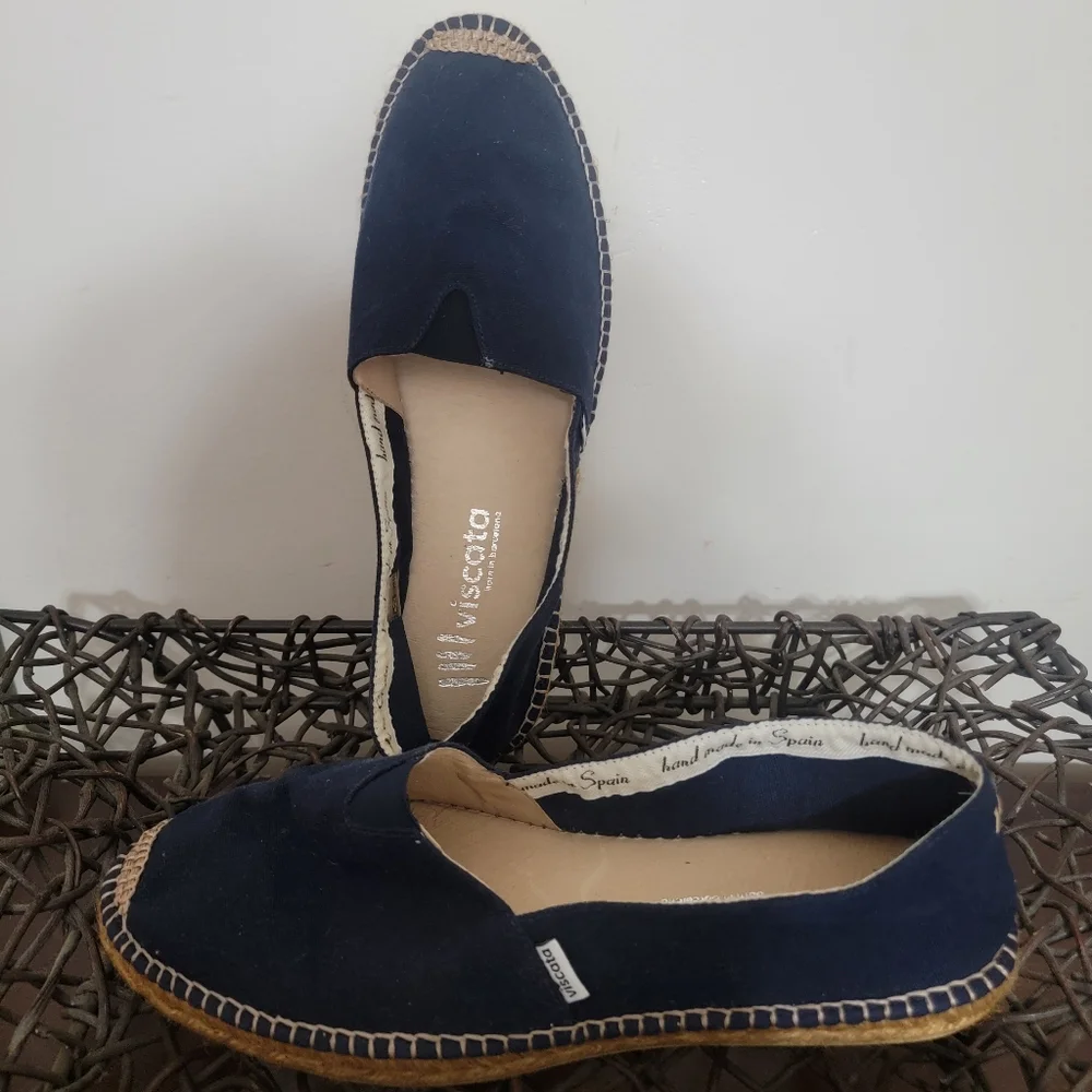 Viscata Men's Espadrille Flats Sitges Blue Canvas Size 12 - Picture 2 of 11